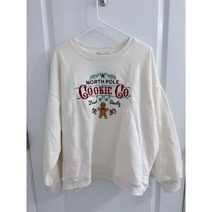 State of Mine North Pole Cookie Co Christmas Sweatshirt Cream XL NWT Holiday